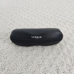 Vogue Eyewear Black Zippered Hardshell Sunglasses Case Grey Interior Logo